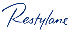 Restylane logo in elegant blue script.
